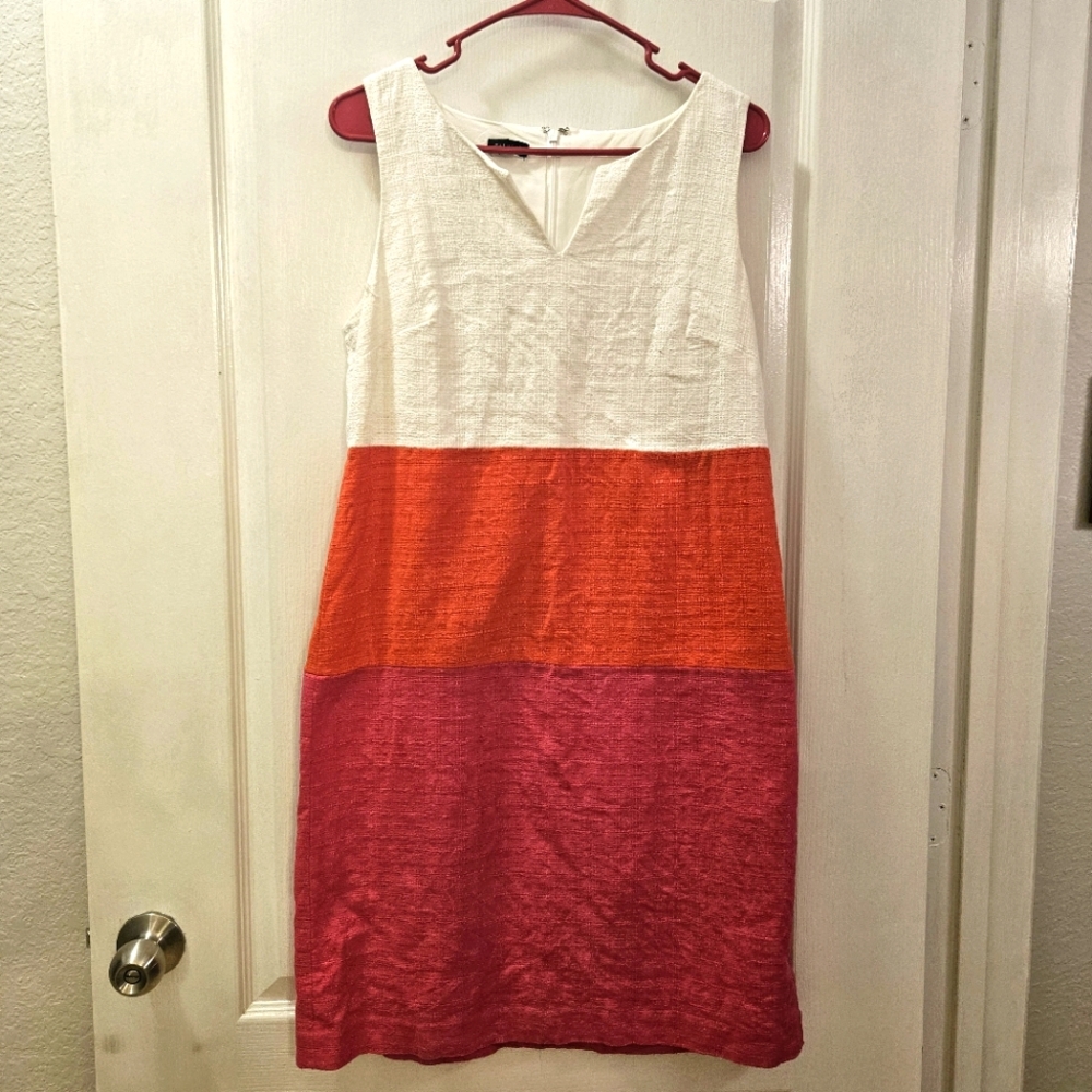 Talbots women's midi sheath colorblock dress size 8